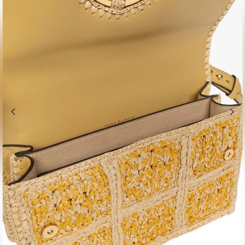 NWT Tory Burch Miller Raffia Flap Shoulder Bag - Picture 4 of 14